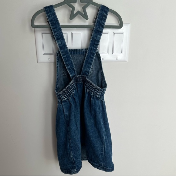 Vintage OshKosh B'gosh Dark Wash Skirtall Pinafore Made in USA Pink Label 4T - Picture 6 of 7